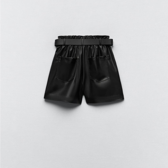 Zara Belted Faux Leather Shorts - Picture 6 of 14